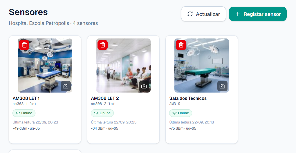Inventário de sensores